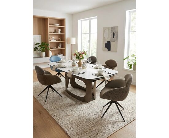 Стол ЛУССО (LUSSO) 200 БЕЛЫЙ МРАМОР TL-326, испанская керамика / Теплый графит каркас, ®DISAUR | Интернет магазин мебели и декора LifeDekor