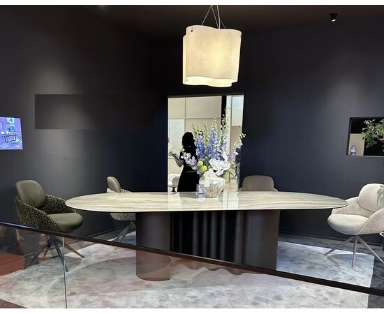 Стол ВЕНТО (VENTO) 280 ТОПАЗ TL-617, испанская керамика/ Коричневый графит каркас, ®DISAUR, изображение 2 | Интернет магазин мебели и декора LifeDekor