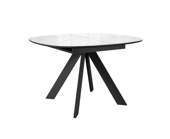 Стол DikLine BK100 Керамика Carrara Gloss (мрамор глянец белый)/подстолье черное/опоры черные | Интернет магазин мебели и декора LifeDekor