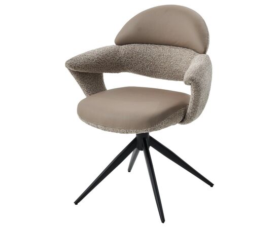 Стул ЖЕНЕВА (GENEVA) 360 град, цвет БЕЖЕВЫЙ VEGA-11 / MIAMI-160, ткань / ЧЕРНЫЙ каркас, ®DISAUR, изображение 2 | Интернет магазин мебели и декора LifeDekor
