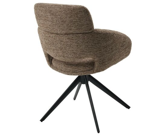 Стул АРНЭ (ARNE) 360 град, цвет КОРИЧНЕВЫЙ EYELASH -171, фактурный шенилл / ЧЕРНЫЙ каркас, ®DISAUR, изображение 2 | Интернет магазин мебели и декора LifeDekor