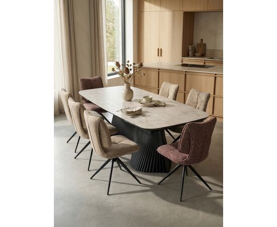 Стул ДЕЛИ (DELI) 360 град, цвет БРУСНИЧНЫЙ H300126-9 , ткань / ЧЕРНЫЙ каркас, ®DISAUR, изображение 6 | Интернет магазин мебели и декора LifeDekor