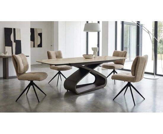 Стул ДЕЛИ (DELI) 360 град, цвет БЕЖЕВЫЙ H300126-2, ткань / ЧЕРНЫЙ каркас, ®DISAUR, изображение 6 | Интернет магазин мебели и декора LifeDekor