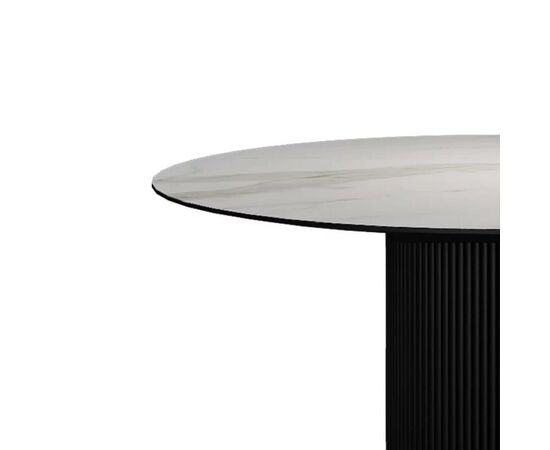 Стол раскладной круглый Нолан 120+40, керамика матовая, белая, изображение 3 | Интернет магазин мебели и декора LifeDekor