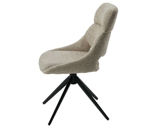 Стул АНДЕРС (ANDERS) 360 град, цвет БЕЖЕВЫЙ EYELASH -120 фактурный шенилл / ЧЕРНЫЙ каркас, ®DISAUR, изображение 4 | Интернет магазин мебели и декора LifeDekor