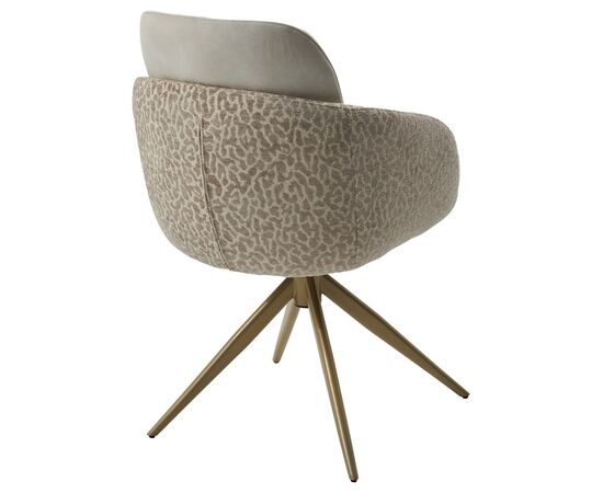 Стул ГРЕЙС (GRACE) 360 град., цвет ЛАТТЕ PENA-110 / HUNTER-120, ткань / ШАМПАНЬ каркас, ®DISAUR, изображение 3 | Интернет магазин мебели и декора LifeDekor