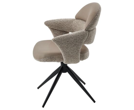 Стул ЖЕНЕВА (GENEVA) 360 град, цвет БЕЖЕВЫЙ VEGA-11 / MIAMI-160, ткань / ЧЕРНЫЙ каркас, ®DISAUR, изображение 4 | Интернет магазин мебели и декора LifeDekor