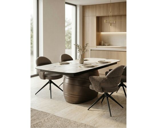 Стул ЖЕНЕВА (GENEVA) 360 град, СЕРЫЙ VEGA-88 / MIAMI-459, ткань / ЧЕРНЫЙ каркас, ®DISAUR, изображение 6 | Интернет магазин мебели и декора LifeDekor