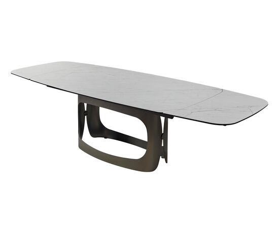 Стол ЛУССО (LUSSO) 200 БЕЛЫЙ МРАМОР TL-326, испанская керамика / Теплый графит каркас, ®DISAUR, изображение 2 | Интернет магазин мебели и декора LifeDekor