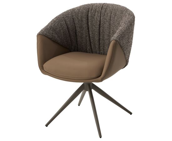 Стул ГИССЕН (GISSEN) 360 град., цвет КОФЕ HP032-08A PU / V885-1, экокожа / ткань / ЛАТТЕ, ®DISAUR | Интернет магазин мебели и декора LifeDekor