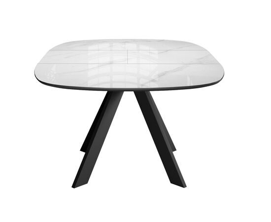 Стол DikLine BK100 Керамика Carrara Gloss (мрамор глянец белый)/подстолье черное/опоры черные, изображение 5 | Интернет магазин мебели и декора LifeDekor