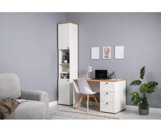 Компьютерный стол Опра белый шагрень / дуб золотой craft, изображение 7 | Интернет магазин мебели и декора LifeDekor