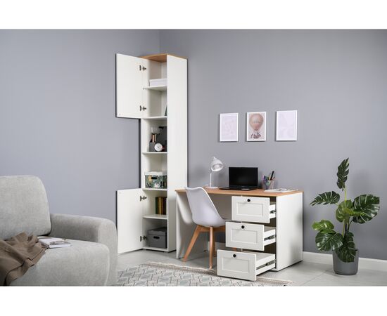 Компьютерный стол Опра белый шагрень / дуб золотой craft, изображение 8 | Интернет магазин мебели и декора LifeDekor