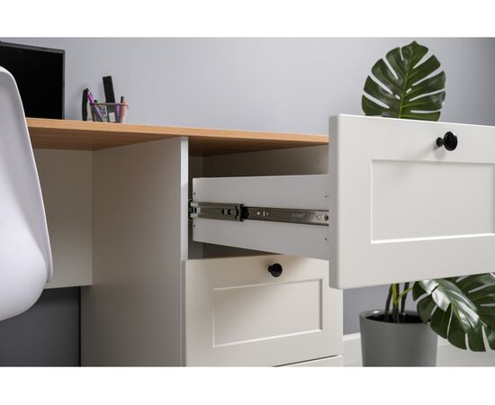 Компьютерный стол Опра белый шагрень / дуб золотой craft, изображение 11 | Интернет магазин мебели и декора LifeDekor