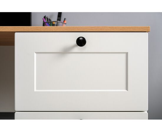 Компьютерный стол Опра белый шагрень / дуб золотой craft, изображение 12 | Интернет магазин мебели и декора LifeDekor