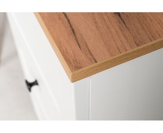 Компьютерный стол Опра белый шагрень / дуб золотой craft, изображение 13 | Интернет магазин мебели и декора LifeDekor