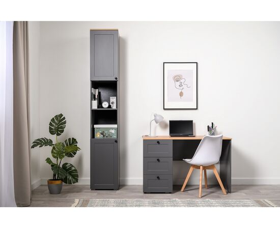 Компьютерный стол Опра серый графит / дуб золотой craft, изображение 6 | Интернет магазин мебели и декора LifeDekor