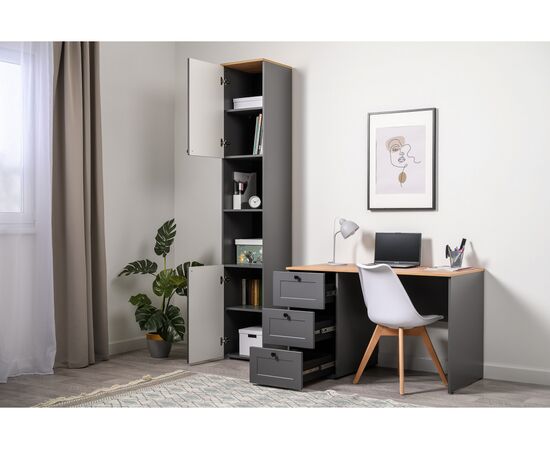 Компьютерный стол Опра серый графит / дуб золотой craft, изображение 8 | Интернет магазин мебели и декора LifeDekor