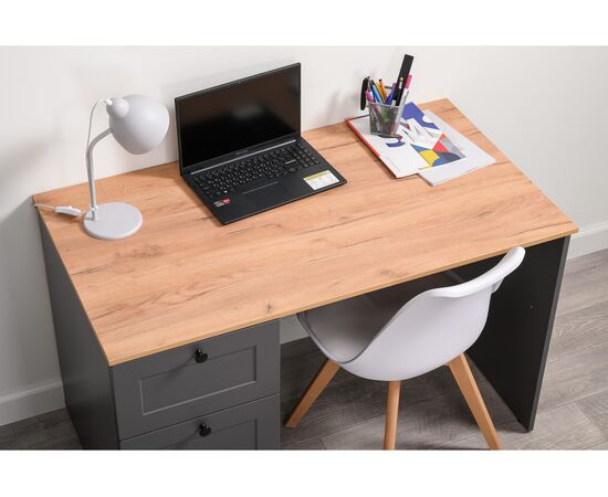 Компьютерный стол Опра серый графит / дуб золотой craft, изображение 9 | Интернет магазин мебели и декора LifeDekor