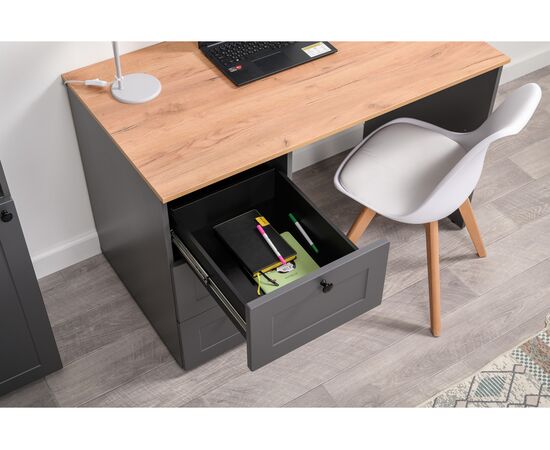 Компьютерный стол Опра серый графит / дуб золотой craft, изображение 10 | Интернет магазин мебели и декора LifeDekor