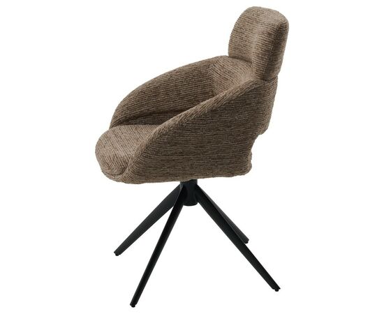 Стул АРНЭ (ARNE) 360 град, цвет КОРИЧНЕВЫЙ EYELASH -171, фактурный шенилл / ЧЕРНЫЙ каркас, ®DISAUR, изображение 4 | Интернет магазин мебели и декора LifeDekor