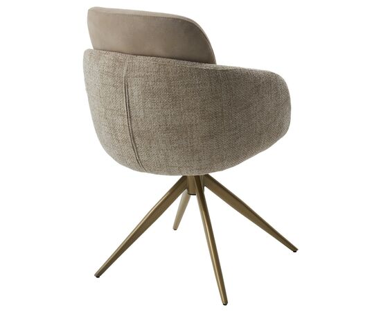 Стул ГРЕЙС (GRACE) 360 град. цвет БЕЖЕВЫЙ PENA-120 / G1229-3, ткань / ШАМПАНЬ  каркас, ®DISAUR, изображение 6 | Интернет магазин мебели и декора LifeDekor