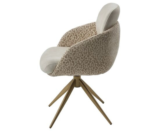 Стул ГРЕЙС (GRACE) 360 град., цвет ЛАТТЕ PENA-110 / HUNTER-120, ткань / ШАМПАНЬ каркас, ®DISAUR, изображение 5 | Интернет магазин мебели и декора LifeDekor