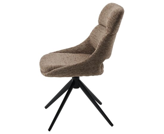 Стул АНДЕРС (ANDERS) 360 град., цвет КОРИЧНЕВЫЙ EYELASH-171 фактурный шенилл/ ЧЕРНЫЙ каркас, ®DISAUR, изображение 4 | Интернет магазин мебели и декора LifeDekor