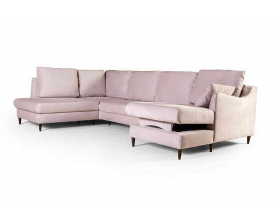 Стокгольм диван-кровать угловой с шезлонгом, велюр nice 01, изображение 2 | Интернет магазин мебели и декора LifeDekor