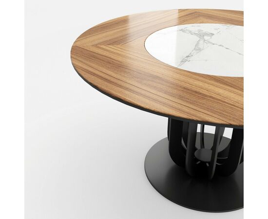 Стол круглый Сохо 140, керамика светлая матовая, изображение 3 | Интернет магазин мебели и декора LifeDekor