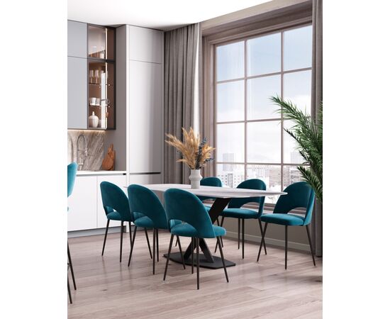 Стул Меган SN велюр пыльно-синий, изображение 3 | Интернет магазин мебели и декора LifeDekor