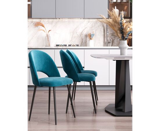 Стул Меган SN велюр пыльно-синий, изображение 4 | Интернет магазин мебели и декора LifeDekor