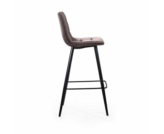 Стул барный Уно, бархат антрацит 14/ чёрный конус, изображение 3 | Интернет магазин мебели и декора LifeDekor