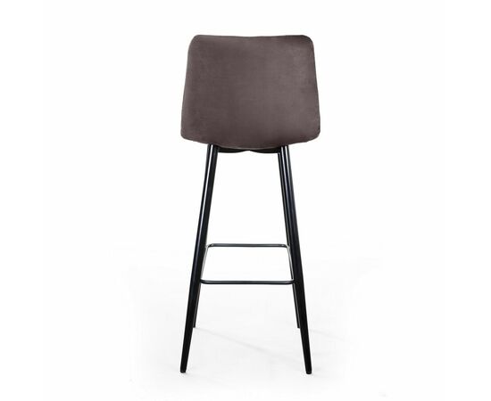 Стул барный Уно, бархат антрацит 14/ чёрный конус, изображение 6 | Интернет магазин мебели и декора LifeDekor