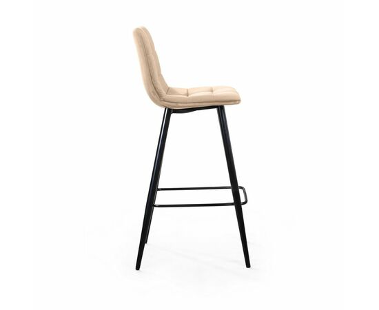 Стул барный Уно, бархат бежевый 5/ чёрный конус, изображение 3 | Интернет магазин мебели и декора LifeDekor