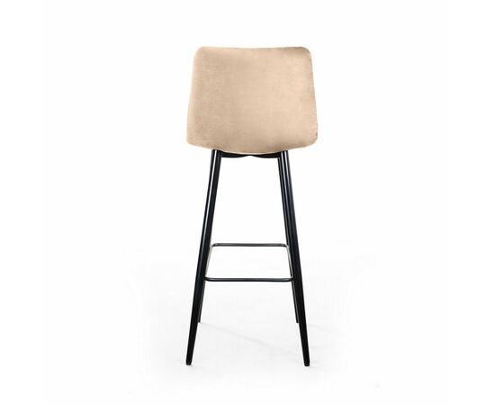 Стул барный Уно, бархат бежевый 5/ чёрный конус, изображение 6 | Интернет магазин мебели и декора LifeDekor