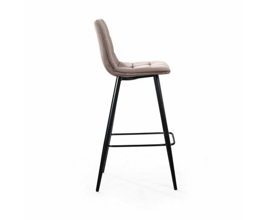 Стул барный Уно, бархат пепельно-бежевый 25 / чёрный конус, изображение 3 | Интернет магазин мебели и декора LifeDekor