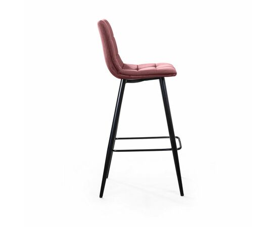 Стул барный Уно, бархат пудровый 15/ чёрный конус, изображение 3 | Интернет магазин мебели и декора LifeDekor