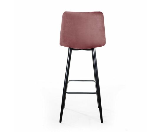 Стул барный Уно, бархат пудровый 15/ чёрный конус, изображение 6 | Интернет магазин мебели и декора LifeDekor