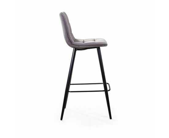 Стул барный Уно, бархат светло-серый 26 / чёрный конус, изображение 3 | Интернет магазин мебели и декора LifeDekor