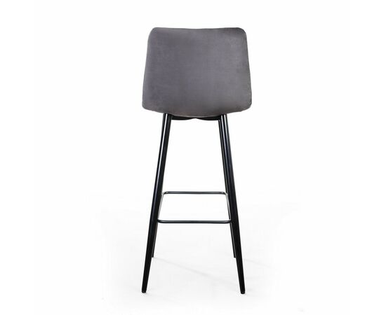 Стул барный Уно, бархат светло-серый 26 / чёрный конус, изображение 6 | Интернет магазин мебели и декора LifeDekor