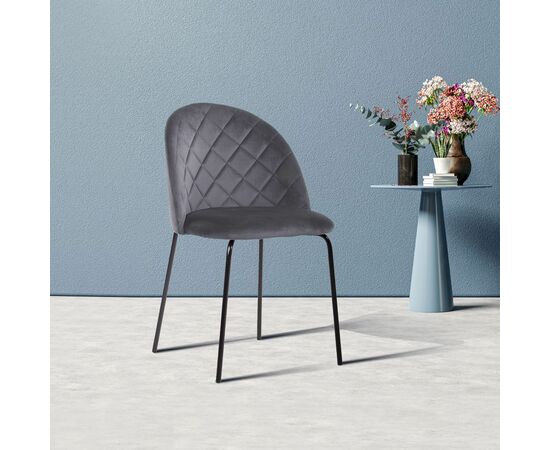 Стул Норд ромб, бархат серый 27, изображение 4 | Интернет магазин мебели и декора LifeDekor