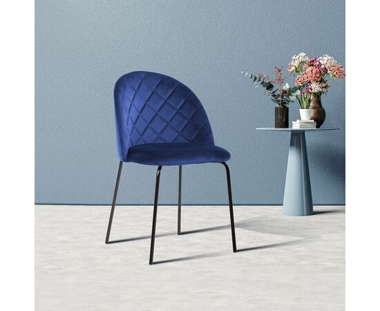 Стул Норд ромб, бархат синий 29, изображение 4 | Интернет магазин мебели и декора LifeDekor