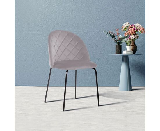 Стул Норд ромб, бархат светло-серый 26, изображение 4 | Интернет магазин мебели и декора LifeDekor