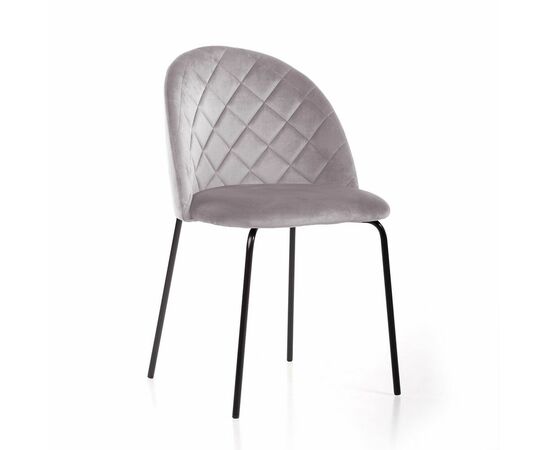 Стул Норд ромб, бархат светло-серый 26 | Интернет магазин мебели и декора LifeDekor