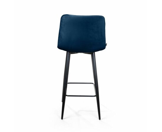 Стул полубарный Уно, бархат синий 29 / чёрный конус, изображение 6 | Интернет магазин мебели и декора LifeDekor