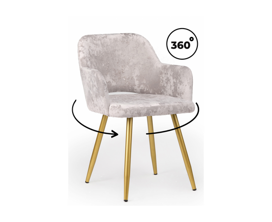 Стул на металлокаркасе Эолин 360 латте (simple 008) / золотой | Интернет магазин мебели и декора LifeDekor