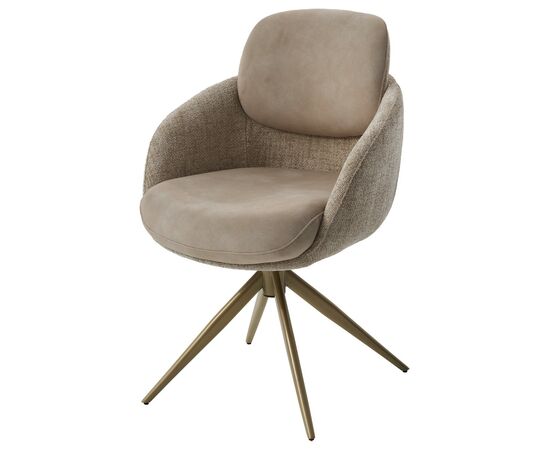 Стул ГРЕЙС (GRACE) 360 град. цвет БЕЖЕВЫЙ PENA-120 / G1229-3, ткань / ШАМПАНЬ  каркас, ®DISAUR, изображение 7 | Интернет магазин мебели и декора LifeDekor