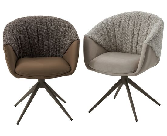 Стул ГИССЕН (GISSEN) 360 град., цвет КОФЕ HP032-08A PU / V885-1, экокожа / ткань / ЛАТТЕ, ®DISAUR, изображение 3 | Интернет магазин мебели и декора LifeDekor