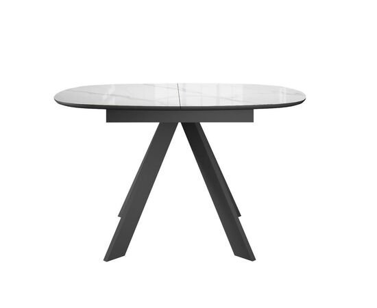 Стол DikLine BK100 Керамика Carrara Gloss (мрамор глянец белый)/подстолье черное/опоры черные, изображение 2 | Интернет магазин мебели и декора LifeDekor